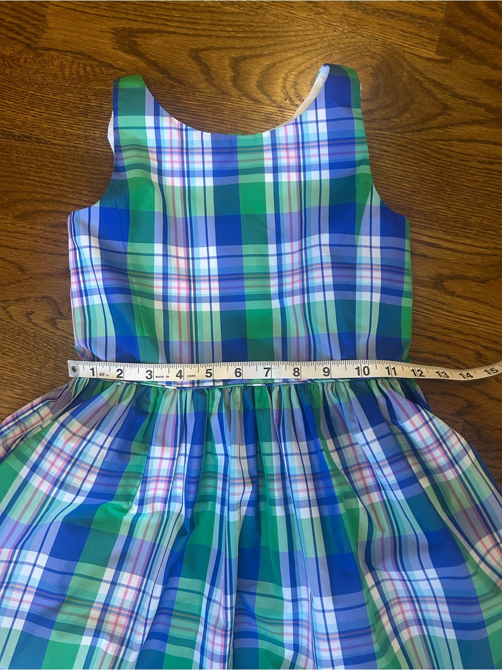Polo Ralph Lauren Girls size 8 blue green plaid dress - Picture 7 of 8